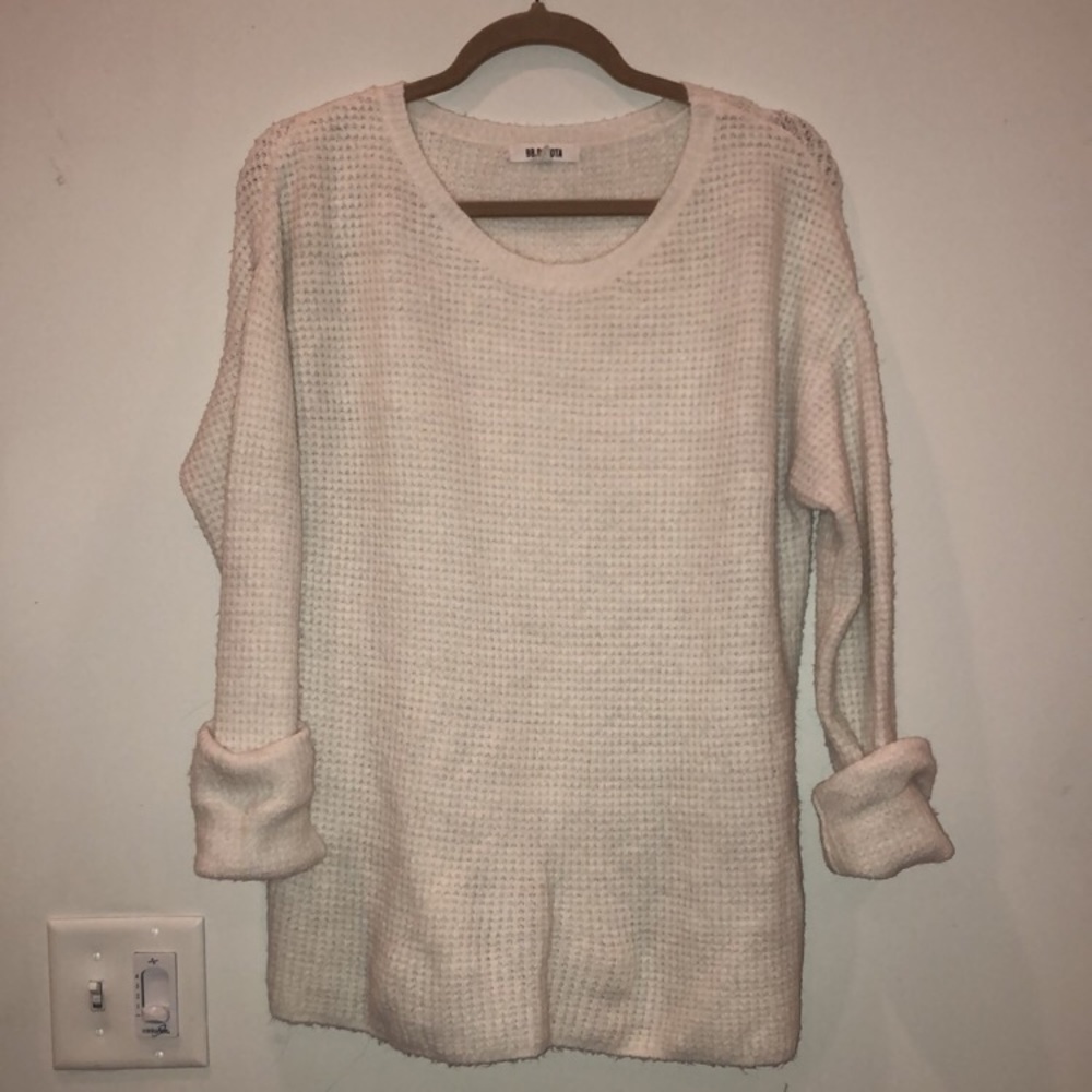 BB Dakota oversized chunky white sweater